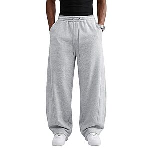 Wangdo Men's Baggy Sweatpants Wide Leg Lounge Cotton Casual Jogging Pants $14.99