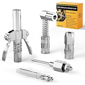 DIYtoolifz Grease Gun Accessory Kit, Includes Quick-Release Coupler $18.89 after coupon