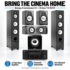 Energy Connoisseur 5.1 Home Theater System with TX-RZ70 Receiver $1999