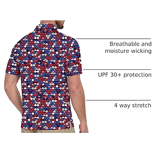 ZITY Mens Golf Shirt Short Sleeve UPF 50+ Athletic Casual Collared Polo $9.99 after coupon