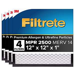 Filtrete Air Filter 1”, MPR 2500 MERV 14, High Performance Premium Allergen, Ultrafine Particles, Bacteria and Virus Filter, 4-pack $41.99 free shipping Costco.com
