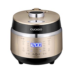 CUCKOO High Pressure Induction Rice Cooker, 6-Cup Cooked, CRP-EHSS0309FG $269.99
