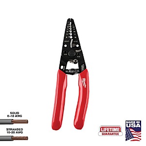 USA Made, Milwaukee 8-20 AWG Dipped Grip Wire Stripper & Cutter, $16.97, FS Home Depot