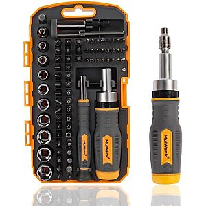 77-Piece MULWARK Ratcheting Screwdriver Bit & Socket Set w/ Case $14.99 + Free Shipping w/ Prime or on $35+