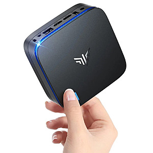 KAMRUI 4K Mini PC AK1Plus, Intel N5030 12GB LPDDR4 256GB M.2 SSD Win11 PRO WIFI5 $174.04