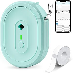 Nada N12 Bluetooth Thermal Label Maker (Green) $8.49 + Free Shipping w/ Prime or on $35+