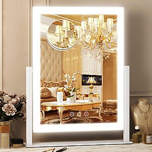 [Prime] 12.5"x16.5" FENNO Rectangular 360° tilt Vanity Mirror w/ LED $17.09 + Free Shipping