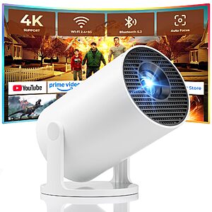 Mini Projector, Portable Projector with Wifi and Bluetooth, Built in Apps $38.49 AC + Free Shipping