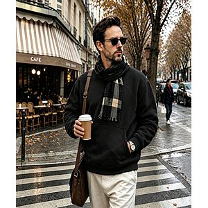 ZITY Men's Black Sherpa Lined Fleece Thermal Winter Pullover