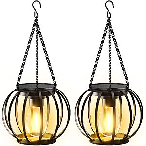 KOOPER Hanging Solar Lanterns Outdoor Waterproof 2 pack $12.99 after coupon