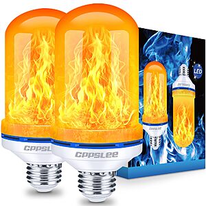Flame Light Bulbs, 4 Modes Flickering Light Bulbs, E26 Base Fire Flame Bulb for Halloween Decorations Outdoor, Christmas Lights Patio Indoor Home Decor (Yellow, 2 Pack) $12.99