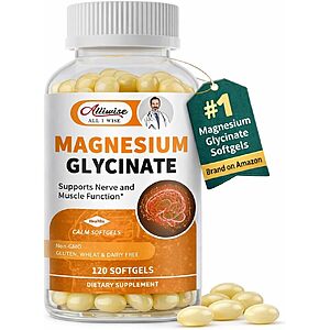 Magnesium Glycinate 120, 400mg Softgels $9.99 AC and Subscribe and Save 