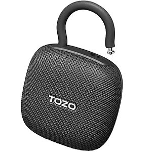 TOZO PE1 Portable Bluetooth Speaker w/ Carabiner & 32H Playtime (Black/Red) $19.97 + Free Shipping w/ Prime or on $35+
