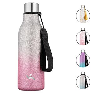 18-Oz Konokyo Insulated Stainless Steel Water Bottle w/ Strap (Sparkling Silver Pink) $5.64 + Free Shipping w/ Prime or on $35+