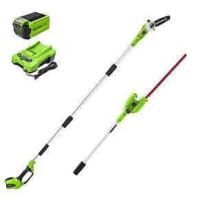 Greenworks 40V 8 in Pole Saw & Hedge Trimmer Kit, 2.0 Ah Battery and Charger $159.98