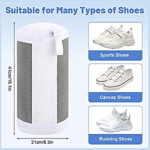 Dntorx 2 PCS Shoe Washing Machine Bags for Washer and Dryer, Grey + White $9.99