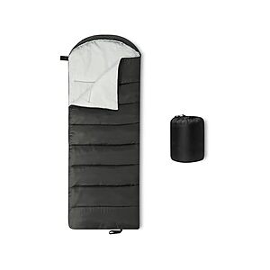 $17.99 | Amazon Basics 35F Sleeping Bag - Black/Gray at Woot!