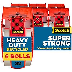 [YMMV, AC] $9.26* | 6-pk Scotch Heavy Duty Recycled Packaging Tape w/ Dispensers at Amazon