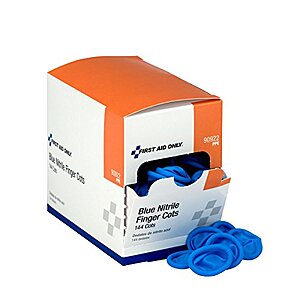 [NEW] $15 | First Aid Only 90922 Blue Nitrile Finger Cots, 144 Pack at Amazon
