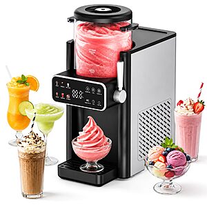 Slushie Machine for Home, Ice Cream Maker, 6 Presets, No Ice Needed, Black $125.99