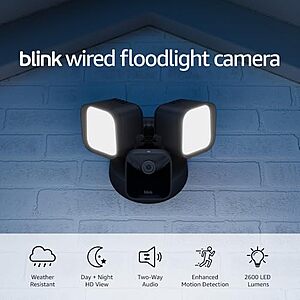 $29.99* | Blink Wired Floodlight Camera (Black or White) at Amazon