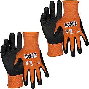 2-Pair Klein Tools Cut-Resistant Nitrile-Coated Work Gloves (Various Sizes) $7.98 + Free Shipping w/ Prime or on $35+