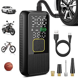 150PSI Portable Tire Inflator Air Compressor w/ Digital Pressure Gauge & Auto-Stop $19.99 + Free Shipping w/ Prime or on $35+
