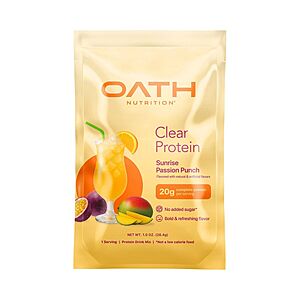 Oath Nutrition Whey Protein Powder Single Serve (Sunrise Passion Punch) $1.49 + Free Store Pickup at Target or Free Shipping on $35+