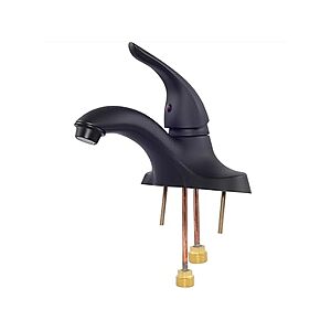 EZ-FLO Classic Single-Handle Low-Arc Bathroom Faucet with Brass Pop-Up, Matte Black, 10027LF, $22.99, FS Prime
