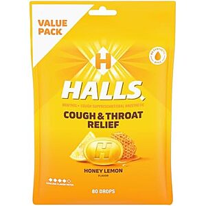 [SnS, AC] $2.92* | 80-Count Halls Cough Relief Drops (Honey Lemon) at Amazon
