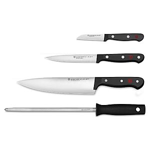 Wüsthof Gourmet 4-Piece Chef's Knife Set, Black $109