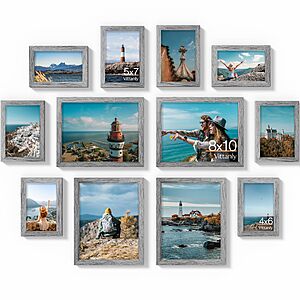12-Piece Vittanly Assorted Size Engineered Wood Picture Frames (Grey, 4 each-4"x6", 5"x7", 8"x10") $14.99 + Free Shipping w/ Prime or on $35+
