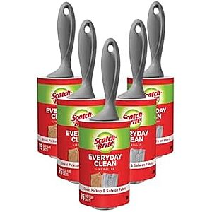 [SnS] $12.34 | 5-Pack 95-Sheets Scotch-Brite Everyday Clean Lint Roller at Amazon