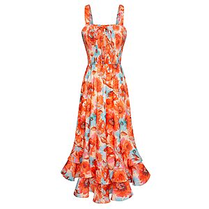 GRACE KARIN Women's 2026 Summer Floral Boho Dresses Orange Flower XL $19.5