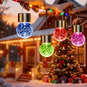 SOLPEX Solar Hanging Lanterns Solar Christmas Lights Outdoor Ornaments 12Pc $15.29