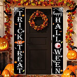 Amazon – Halloween Decorations Outdoor TRICK OR TREAT Happy HALLOWEEN Banner Porch - $2.79 w/ Code