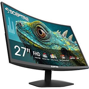 $97.97* | 27" Sceptre Curved 1080p 180Hz 1ms VA Gaming Monitor at Amazon