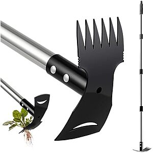 $9.89* | 58" Mitclear 2-in-1 Long Handle Weed Puller Tool w/ 6-Tine Rake & Garden Hoe at Amazon