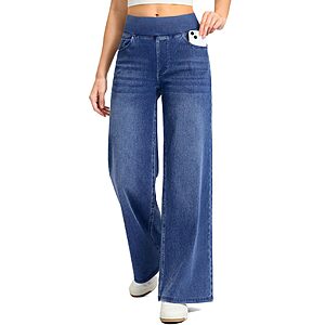 Amazon – Wide Leg Jeans Woman High Waisted Pull On Stretchy Denim Pants - $25.19 w/ Code