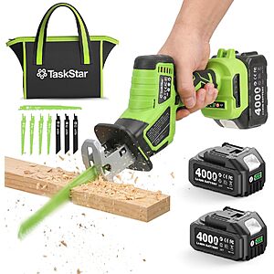 Amazon – TaskStar Cordless Reciprocating Saw Kit, 3500 RPM Brushless Motor - $39.88 w/ Code