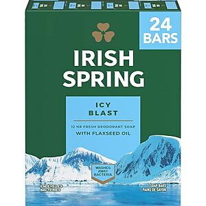 [SnS, AC] $35.42* | 3 × 24-Pk 3.7-Oz Irish Spring Deodorant Soap Bars (Icy Blast) ($11.81 each) at Amazon