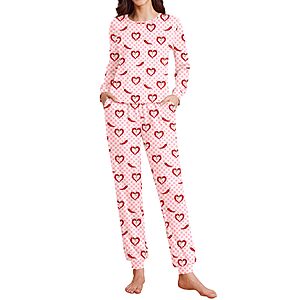 Ekouaer Womens Long Sleeve Pjs with Jogger Pants $11.99