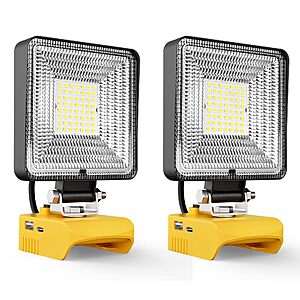 2PCS 6000LM LED Work Lights for Dewalt 20V Battery $19.99 AC