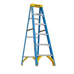 Werner 6 ft. H Fiberglass Step Ladder Type I 250 lb. cap. $99.99