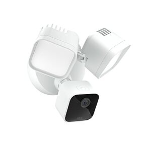 Blink Wired Floodlight Camera, Smart security camera, 2600 lumens, HD live view, enhanced motion detection, built-in siren, Works with Alexa, 1 camera (White) $29.99