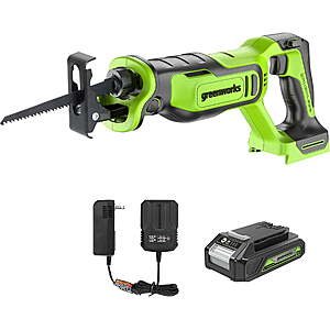 Walmart: Greenworks 24V 1" Brushless Reciprocating Saw Kit w/ 2Ah Battery & Charger $47.99 (Reg $89.99, ~47% Off) + FS [YMMV Coupon] $47.97