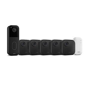 Blink Video Doorbell + Outdoor 4 – Wireless smart security cameras, head-to-toe HD view, two-year battery life. Sync Module Core included – 5 camera system + Video Doorbell $104.99