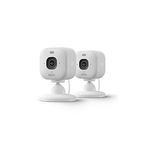 Blink Mini 2K+ (newest model) – Plug-in Home & Pet Indoor Security Camera with 2K video resolution, night vision, enhanced audio, motion detection – 2 cameras (White) $27.99