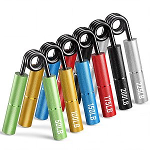 FitBeast 50LB-225LB Aluminum Hand Grip Strengthener - 6 Pack $23.98