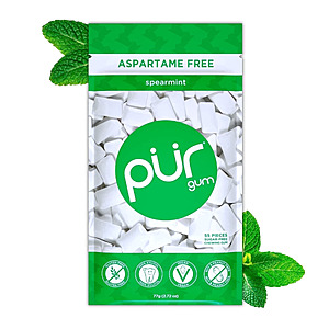 55-Count PUR Aspartame Free Sugar Free Spearmint Chewing Gum $1 + Free Shipping w/ Walmart+ or on $35+